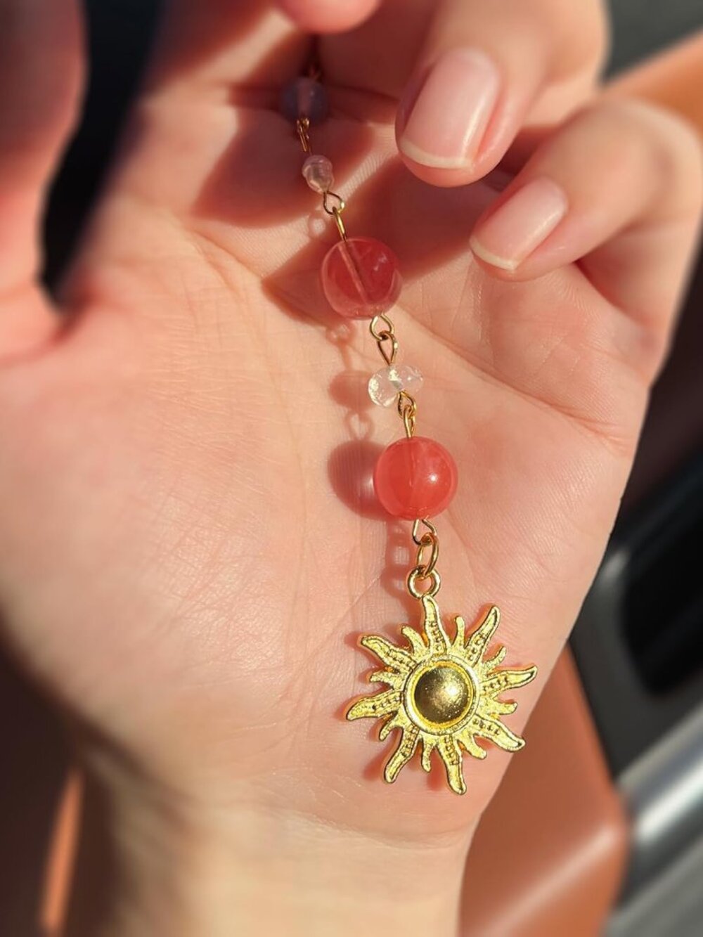 Car Rear View Mirror Accessories Sunshine Car Hanging Ornament, Sun Rearview Dec - Picture 4 of 7